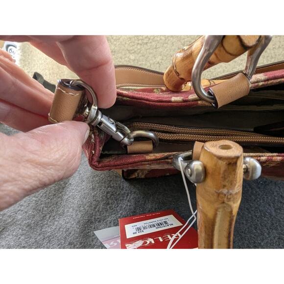 Elephant Print Handbag Purse shoulder bag Canvas Boho - Picture 10 of 11